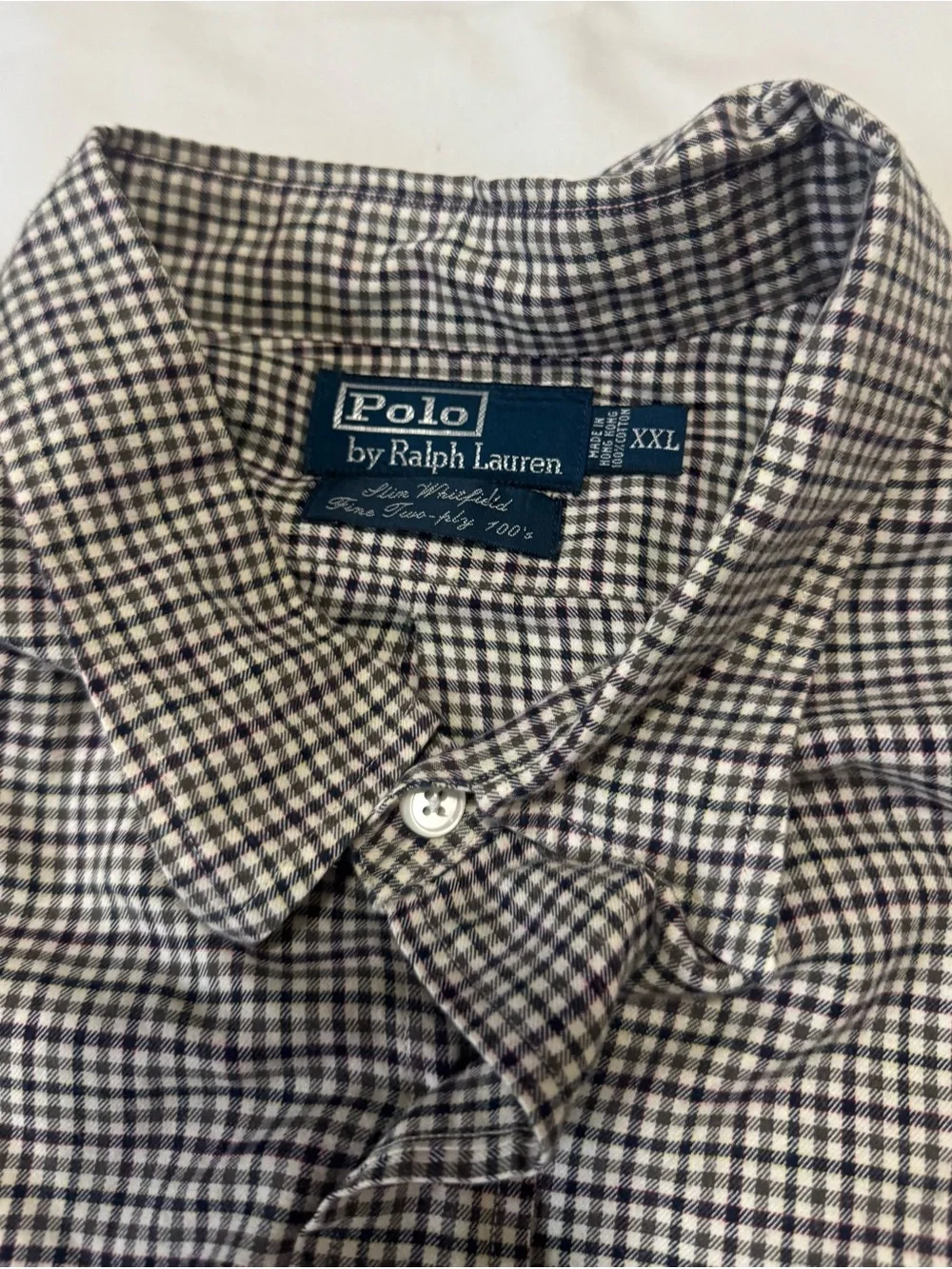 Polo by Ralph Lauren Grey Houndstooth Button-Down Shirt size 2XL